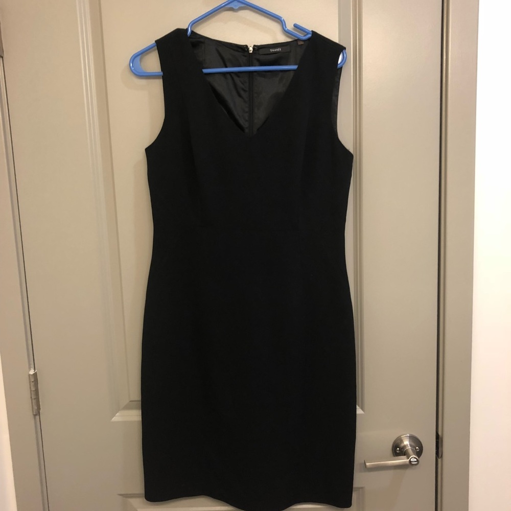 Tahari Black Business Suit V Neck Dress Size 10